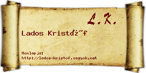 Lados Kristóf névjegykártya