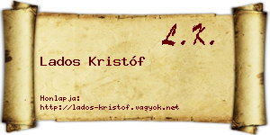 Lados Kristóf névjegykártya