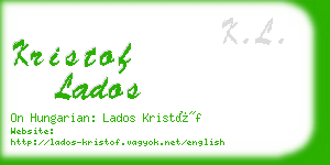 kristof lados business card